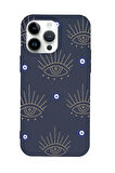 iPhone 15 Pro Uyumlu Evil Eye Desenli Premium Silikonlu Telefon Kılıfı