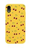 iPhone Xr Uyumlu Kiraz Desenli Premium Silikonlu Telefon Kılıfı