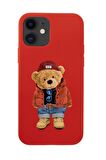 iPhone 12 Mini Teddy Bear Premium Silikonlu Telefon Kılıfı