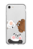 iPhone 8 Uyumlu Cute Animals Desenli Premium Şeffaf Silikon Kılıf 