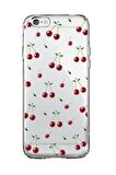 iPhone 6S Uyumlu Kiraz Premium Şeffaf Silikon Kılıf 