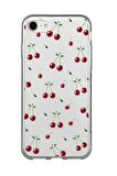 iPhone SE Uyumlu Kiraz Premium Şeffaf Silikon Kılıf 