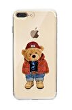 iPhone 8 Plus Teddy Bear Premium Şeffaf Silikon Kılıf
