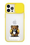 iPhone 12 Pro Max Teddy Kamera Koruma Sürgülü Kapaklı Telefon Kılıfı