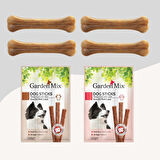 15cm Naturel 4lü Press Kemik + 3lü Stick Ödül 2 Paket
