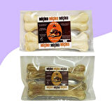 15 Cm Beyaz ve Naturel Press Çiğneme Kemiği 2 x 2Li Paket (4 Adet)