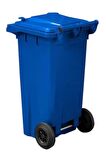 MAVİ Plastik Çöp Konteyneri 120 Litre Konteyner - A+ Isıya Karşı Dayanıklı Malzeme - MAVİ