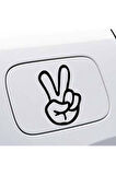 Basit Parmak Hareketi Tasarım Su Geçirmez Oto Sticker 10*15 Cm