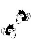 Maymun Kafası Tasarım Karikatür Oto Sticker 10*10 Cm