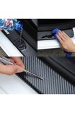 Nissan Almera İçin Uyumlu Aksesuar Oto Kapı Eşiği Sticker Karbon 4 Adet