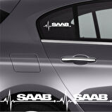 Saab 9-5 İçin Uyumlu Aksesuar Oto Ritim Sticker 2 Adet 20*9 Cm