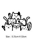 Sevimli Kediler Oto Stickerı Siyah 21*32 Cm
