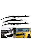 Monster Canavar Pençe Izi Oto Sticker Siyah 40*15 Cm