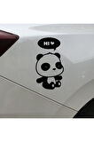 Sevimli Panda Tasarım Su Geçirmez Çıkarılabilir Oto Sticker 15*8 Cm