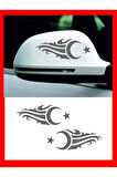Ayna Ay-Yıldız Sticker Sağ-Sol 2 Adet 20*7 Cm