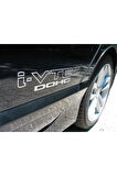 Orjinal Honda Civic I-Vtec Dohc Sticker 2 Adet Set Beyaz