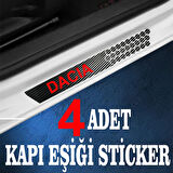 Dacia uyumlu  özel Oto Kapı eşikleri Sticker Karbon 4 Adet