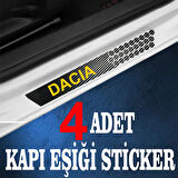 Dacia uyumlu  özel Oto Kapı eşikleri Sticker Karbon 4 Adet