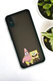 Xiaomi Redmi 9A Uyumlu Sünger Bob ve Patrick Star Desenli Buzlu Şeffaf Lüx Telefon Kılıfı