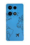 Xiaomi Redmi Note 13 Pro 4G Uyumlu World Map Lines Desenli Premium Silikonlu Lansman Telefon Kılıfı