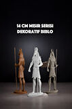 Mısır Temalı Ra Serisi 3D Üretim Dekoratif Obje Biblo Vegan Trend Tasarım 14 cm 3'lü Set