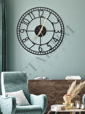 Dekoratif Türkçe Rakamlı Metal Duvar Saati 60x60cm
