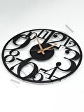 Dekoratif Türkçe Rakamlı Metal Duvar Saati 60x60cm
