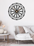 Dekoratif Modern Sessiz Siyah Metal Duvar Saati 60x60cm