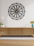 Dekoratif Modern Sessiz Siyah Metal Duvar Saati 60x60cm