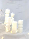 Dekoratif Beşli Sütun Soya Mum   Set