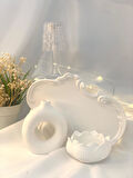Dekoratif Beton Organizer Tabak Vaoz Lotus Soya Mum Set