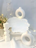 Dekoratif Beton Organizer Tabak İkili Vazo İda Soya Mum Set