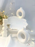 Dekoratif Beton Organizer Tabak İkili Vazo İda Soya Mum Set