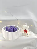 Dekoratif Beton Dekoratif Tabak Love Soya Mum  Sevimli Ayıcık Soya Mum Set