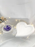 Dekoratif Beton Dekoratif Tabak Love Soya Mum  Kalp Organizer Takı Tabağı Obje Set