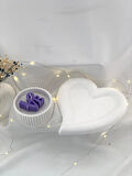 Dekoratif Beton Dekoratif Tabak Love Soya Mum  Kalp Organizer Takı Tabağı Obje Set