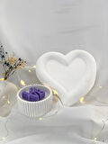 Dekoratif Beton Dekoratif Tabak Love Soya Mum  Kalp Organizer Takı Tabağı Obje Set