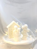 Dekoratif Dalga Desen Organizer Tabak Sarılan Sevgili Home  Kalpler Soya Mum Set