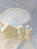Dekoratif Dalga Desen Organizer Tabak Sarılan Sevgili Home  Kalpler Soya Mum Set