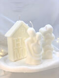 Dekoratif Dalga Desen Organizer Tabak Sarılan Sevgili Home  Kalpler Soya Mum Set