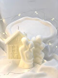 Dekoratif Dalga Desen Organizer Tabak Sarılan Sevgili Home  Kalpler Soya Mum Set