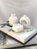Dekoratif İkili Vazo  Lotus Soya Mum Set