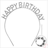 Gümüş Kristal Taşlı Happy Birthday Doğum Günü Tacı İthal Ürün A Kalite 1
