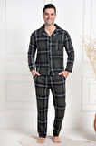 Mecit 2950 Yeşil Ekoseli Büyük Beden Kışlık Erkek Pijama Takımı