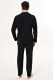 Mecit 2998 Siyah Selanik Kumaş Kışlık Erkek Pijama Takımı
