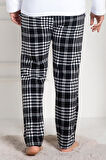 Mecit 3026 Erkek Beyaz Ekoseli Tek Pijama Altı