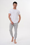 Mecit 4000 Erkek Beyaz Gri Büyük Beden Pijama Takımı