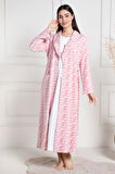 Mecit 6101 Pembe Hamile Lohusa Sabahlıklı Şardonlu Gecelik Takım