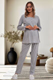 Mecit 6102 Gri Hamile Lohusa Pijama Takımı