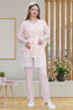 Mecit 6203 Pembe Sabahlıklı Lohusa Pijama Takımı